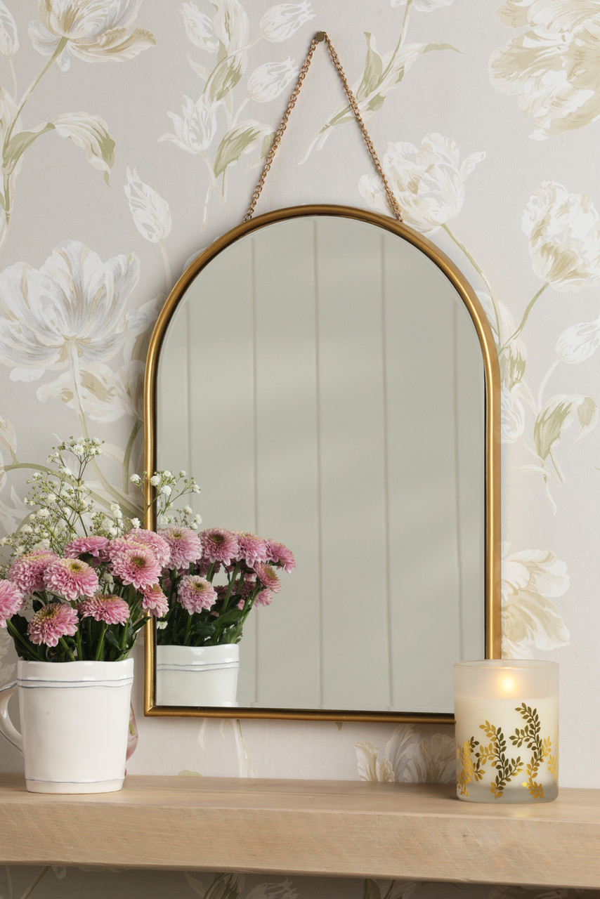 Laura Ashley Roughton Mirror Polished Brass 40 X 29cm | The Home
