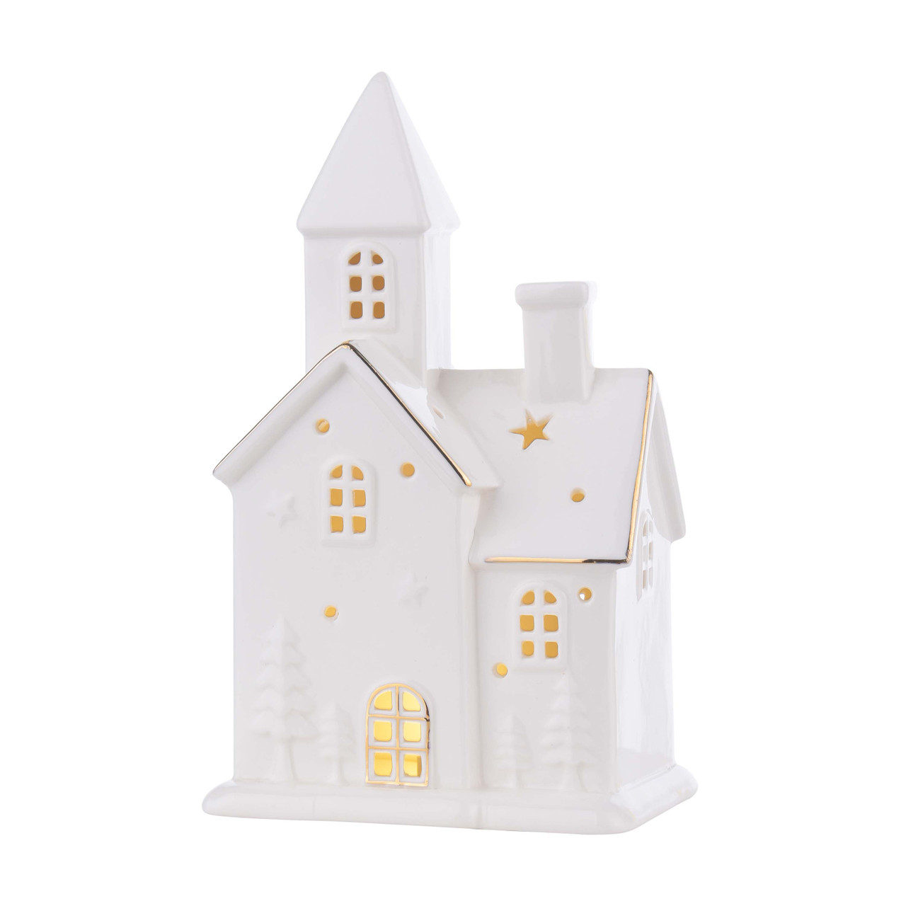 Laura Ashley Lit White Ceramic House - The Home Library