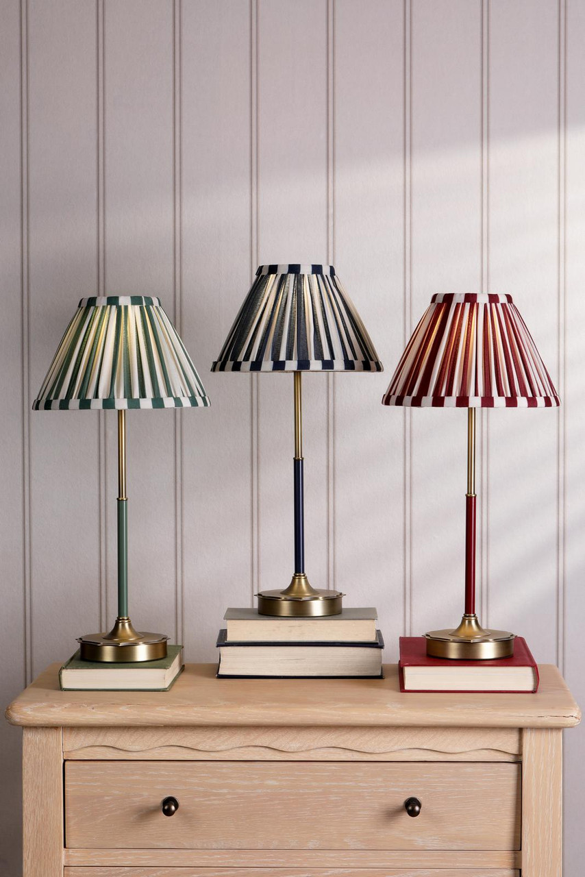Laura Ashley Denwick Table Lamp Matt Antique Brass and Satin Red