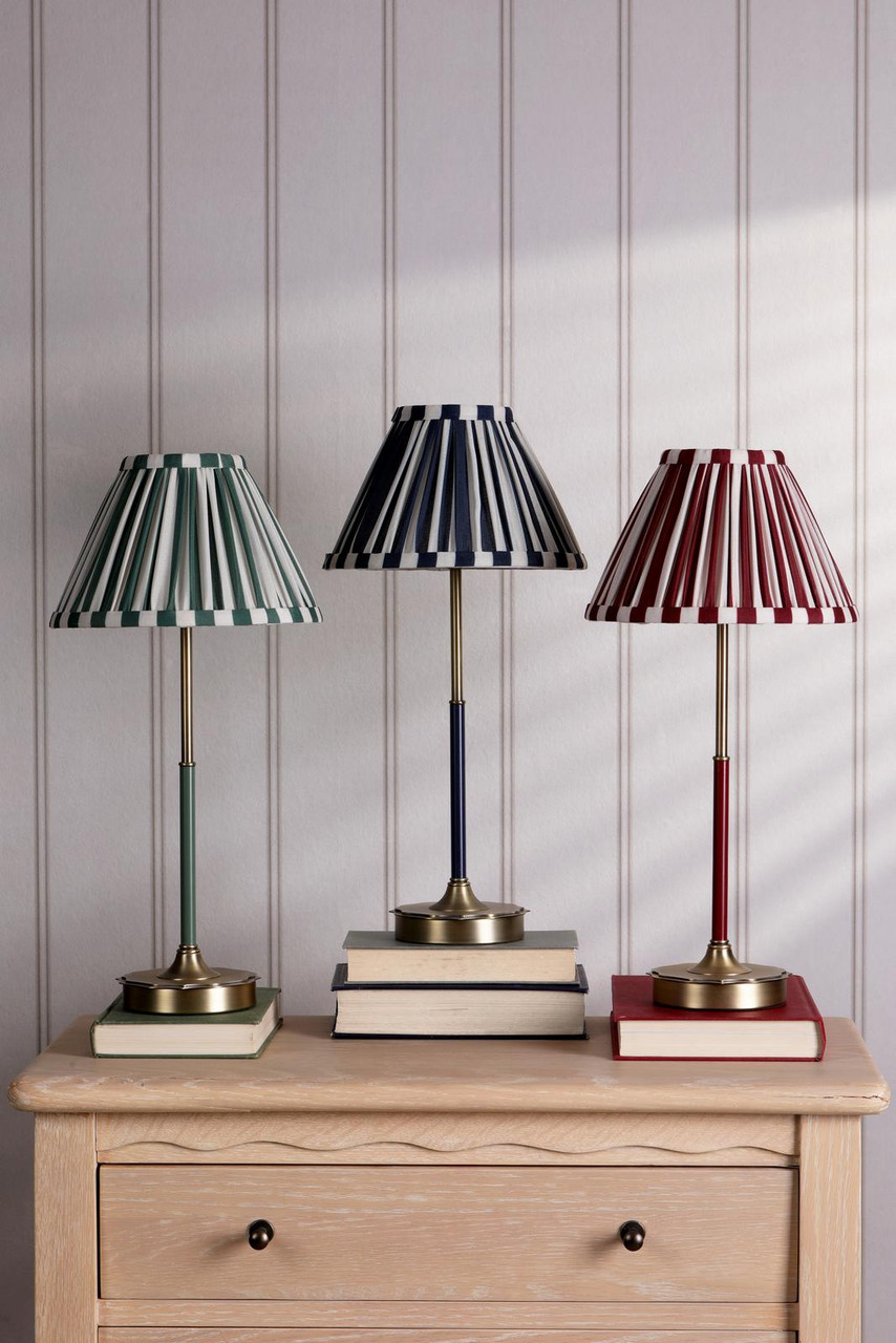 Laura Ashley Denwick Table Lamp Matt Antique Brass and Satin Red