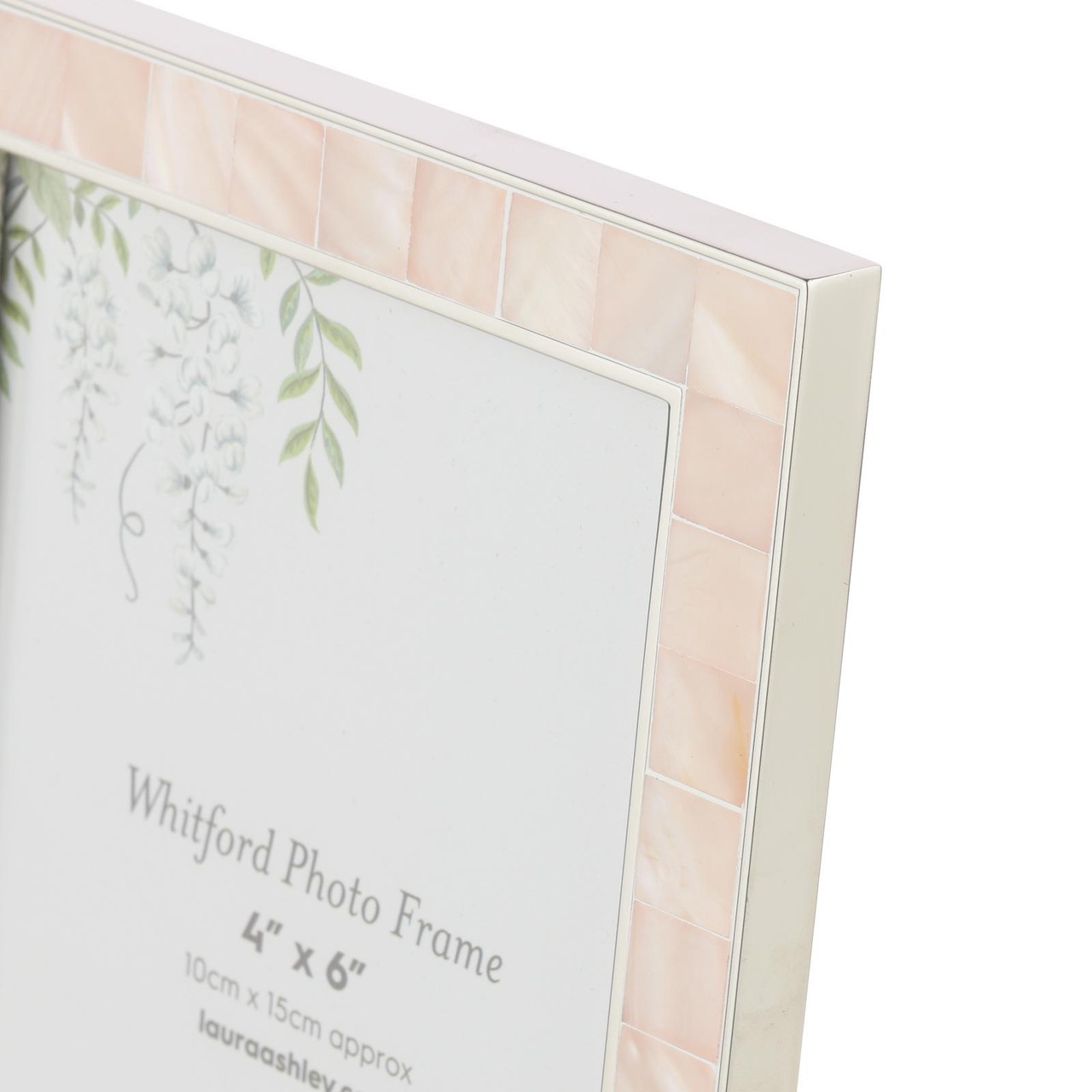 Laura Ashley Whitford Photo Frame Polished Nickel and Pink 4