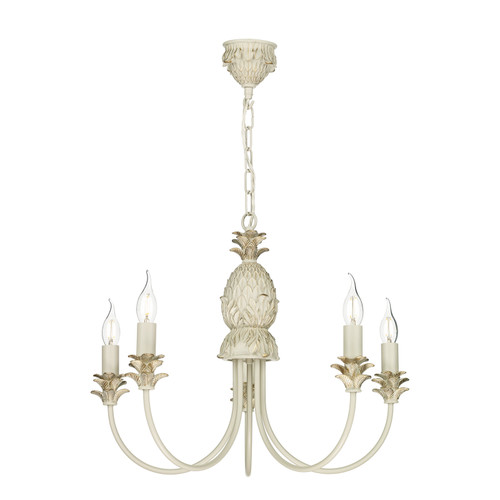 Cabana 5 Light Pendant In Cream Gold