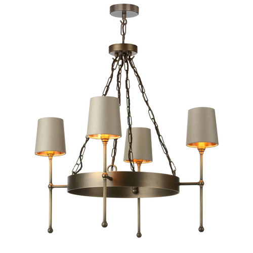 Durrell 4Light Pendant In Antique Brass