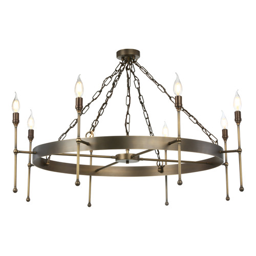 Durrell 8Light Pendant In Antique Brass