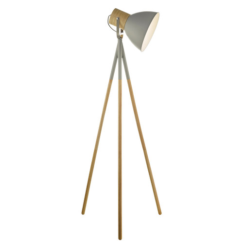 Adna Floor Lamp Grey & Wood