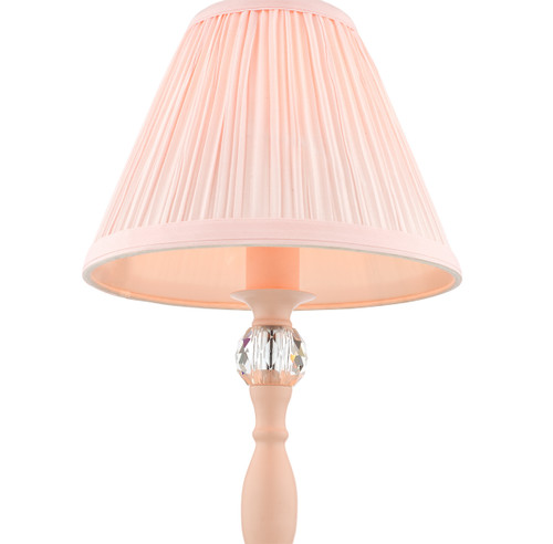 Ellis Satin-Painted Spindle Table Lamp with Blush Shade