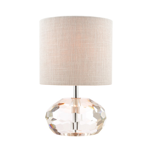 Ivy Faceted Crystal Glass Pumpkin Table Lamp with Shade