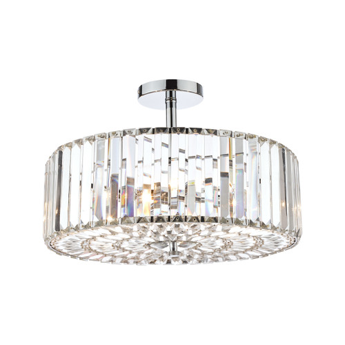 Fernhurst Polished Chrome 4 Light Art Deco Ceiling Light