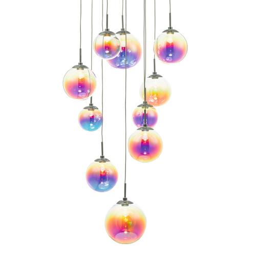 Cesario 12lt Cluster Pendant Polished Chrome & Multi Colour LED