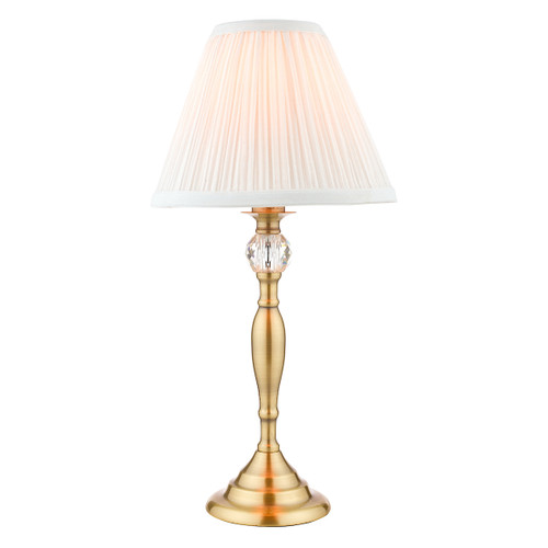 Ellis Antique Brass Spindle Table Lamp with Ivory Shade