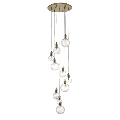 Dita 10lt Cluster Pendant Brass & Glass
