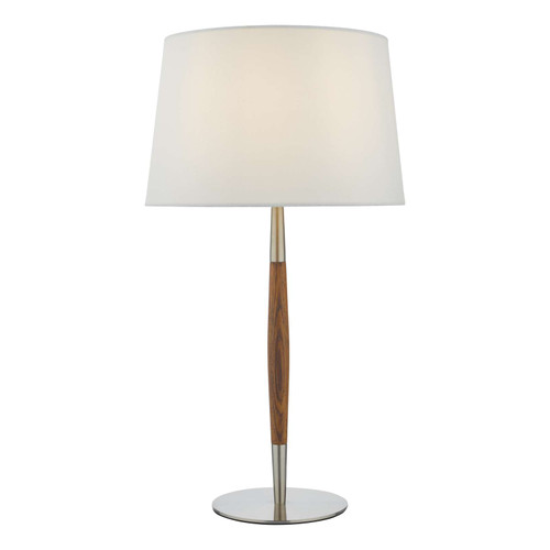 Detroit Table Lamp Satin Nickel Walnut Detail Base Only