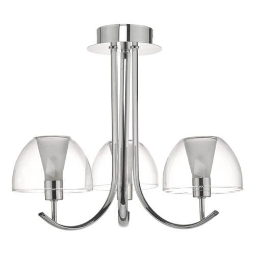 Duana 3lt Semi Flush Polished Chrome & Glass