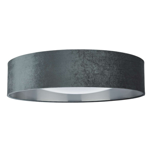 Nysa 3 Light Flush Velvet Dark Grey Shade 60cm