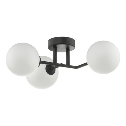 Euan 3lt Wall Light Black & Opal Glass