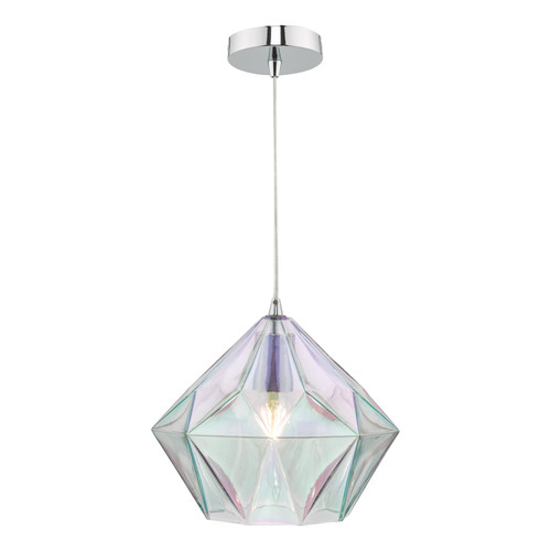 Gaia 1Lt Pendant Polished Chrome & Glass