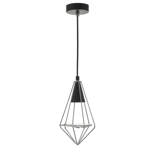 Gianni 1 Light Pendant Black, Polished Chrome & Glass