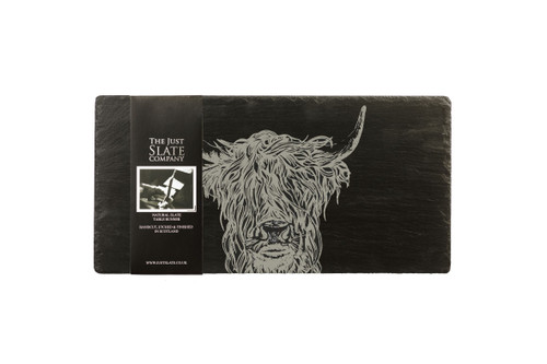 Slate table runner - highland cow