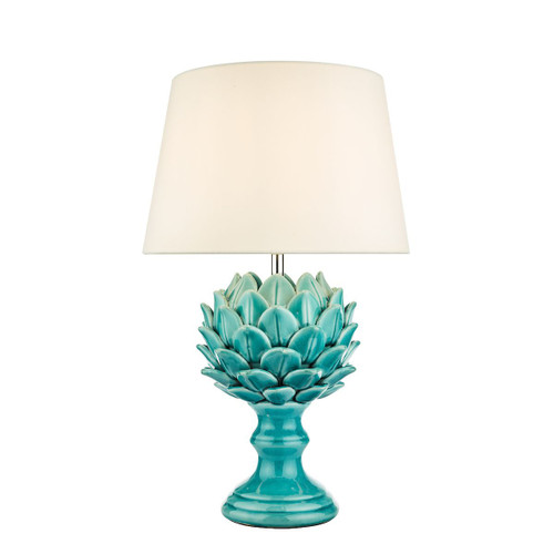 Violetta Table Lamp Blue Ceramic With Shade