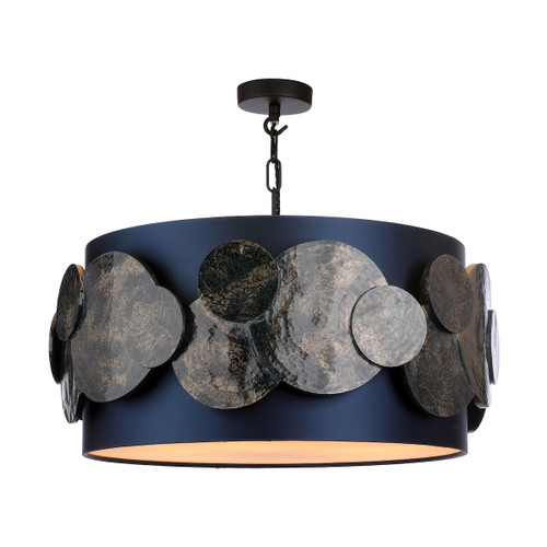 Planet 4 Light Pendant In Blue And Gold Comes With Bespoke Shade