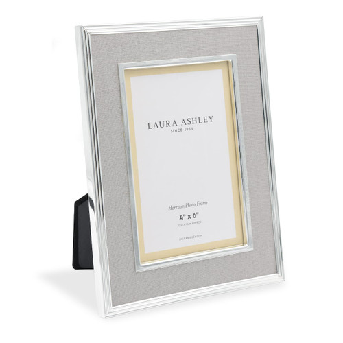 Harrison Photo Frame Pale Charcoal Linen 4x6 Inch by Laura Ashley