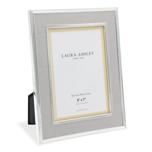 Harrison Photo Frame Pale Charcoal Linen 5x7 Inch by Laura Ashley