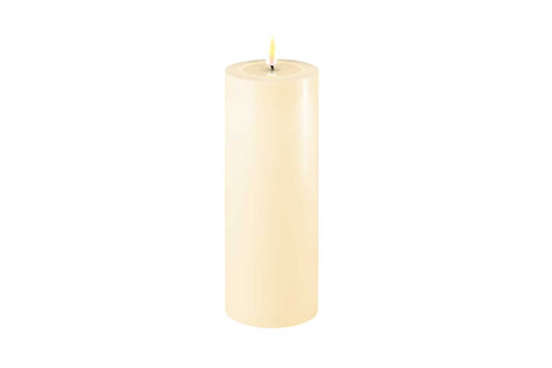 LED Wax Pillar Candles  - Cream 20cm by Deluxe Homeart