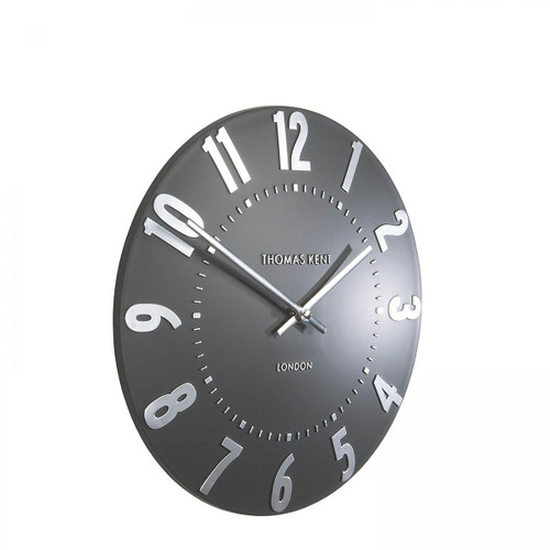 Mulberry 12"Graphite Silver Clock by Thomas Kent