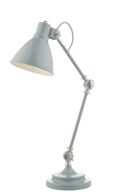 Eunice Task Table Lamp Grey & Satin Nickel