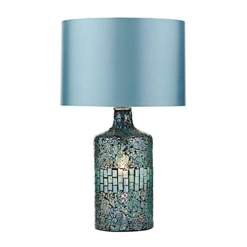 Guru Table Lamp Blue Mosaic Dual Source With Shade