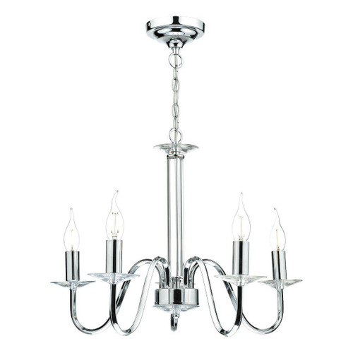 Pique 5 Light Polished Chrome Clear Crystal Detail