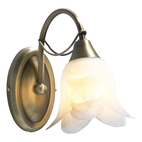 Doublet Wall Light Antique Brass Alabaster Glass