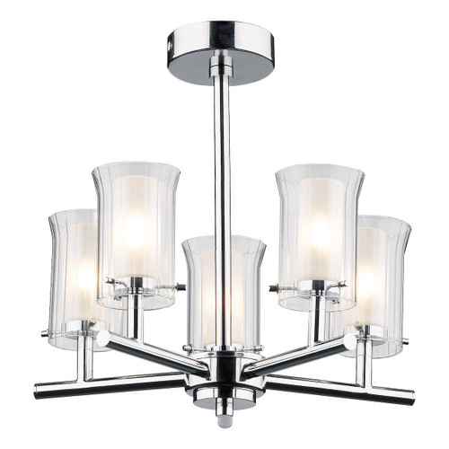 Elba Bathroom 5 Light Semi Flush Polished Chrome IP44