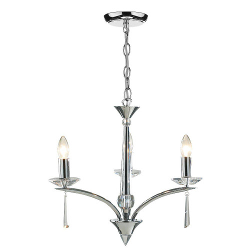 Hyperion 3 Light Dual Mount Pendant Polished Chrome Crystal