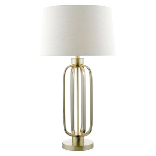 Lucie Table Lamp Satin Brass With Shade