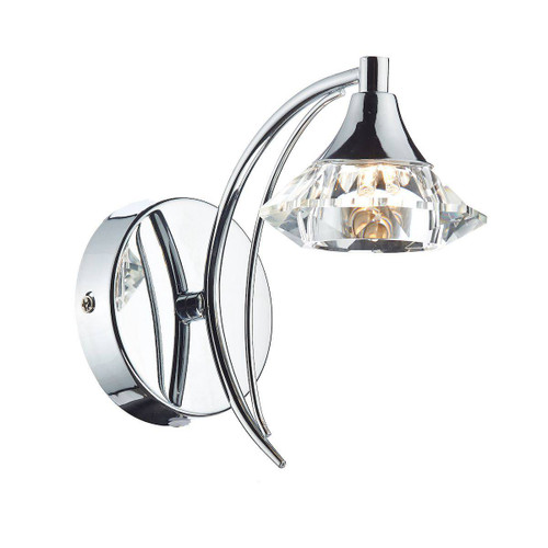 Luther Wall Light Polished Chrome Crystal