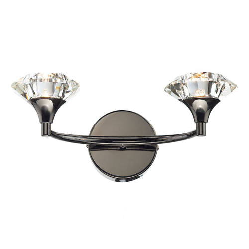 Luther 2 Light Wall Light Black Chrome Crystal