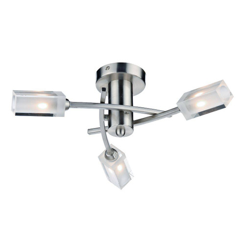 Morgan 3 Light Semi Flush Satin Chrome