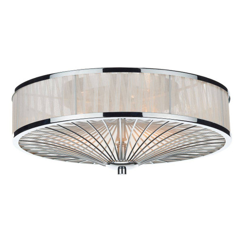 Oslo 3 Light Flush Polished Chrome/ White