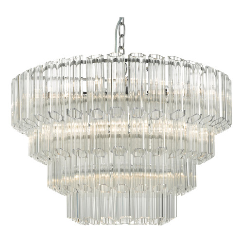 Tuvalu 9lt Pendant Glass & Polished Chrome