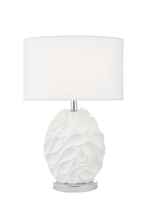 Zachary Oval Table Lamp White With Shade