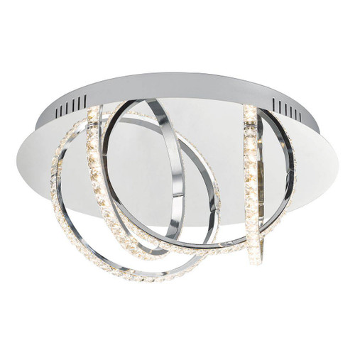 Zancara Small 4 Light Flush Polished Chrome and Crystal LED