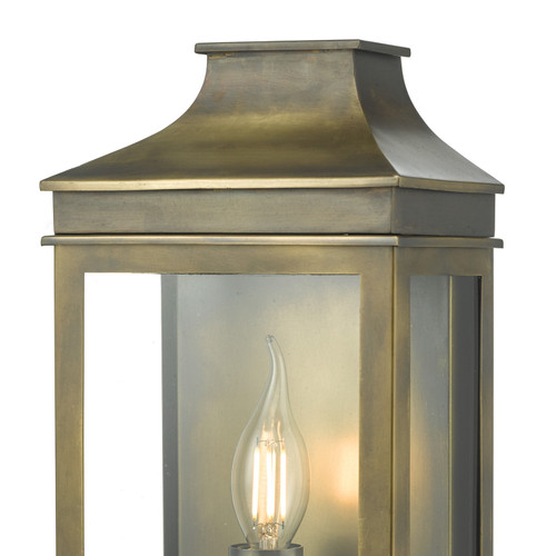 Vapour Coach Lantern Wall Light Weathered Brass IP44