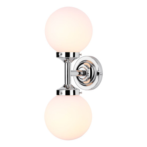 Buckley double wall light, polished chrome, IP44 rated