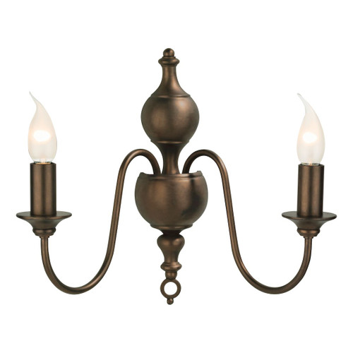 Flemish double wall light in bronze