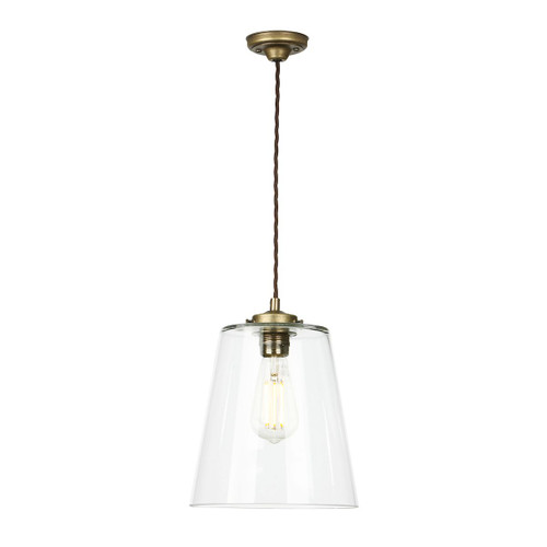 Ibsley single pendant in aged brass