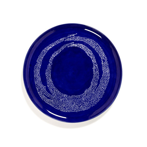 Serving Plate Dark Blue-Dots White Feast