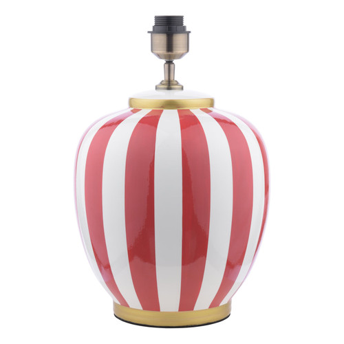 Circus Ceramic Table Lamp Red & White Base Only