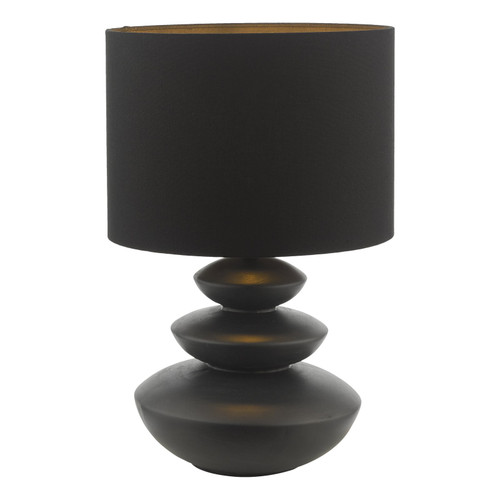 Discus Ceramic Table Lamp Black With Shade