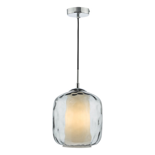 Majella Pendant Polished Chrome and Smoked Glass